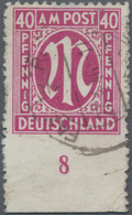 Bizone: 1945/1946, 40 Pfg. AM-Post Rosakarmin In Zähnung L 11 X 11½ Entwertet "Fassberg über Unterlü - Other & Unclassified