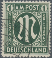 Bizone: 1946, AM-Post, Deutscher Druck, 1 RM, Sauber Gestempelt "HOYA(WESER) 2.46". Aktuelles Fotoat - Otros & Sin Clasificación