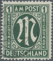 Bizone: 1946, AM-Post, Deutscher Druck, 1 RM, Sauber Gestempelt "BERSENBRÜCK 4.9.46". Fotoattest Weh - Other & Unclassified