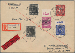 Bizone: 1948, 40 Pfg. Arbeiter Bandaufdruck Mit Durchgezähntem Oberrand Und Beifrankatur, Portogerec - Other & Unclassified
