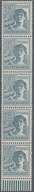 Bizone: 1948, 12 Pf Im Senkr. 5er-Streifen Mit Rückseitigem Bandaufdruck Diagonal Auf Der Oberen Mar - Other & Unclassified