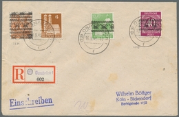 Bizone: 1948, "40 Pfg. Ziffer Mit Bandaufdruck" Zusammen Mit Mi. 39 I, 44 I DD Und 76 Als Portoricht - Altri & Non Classificati