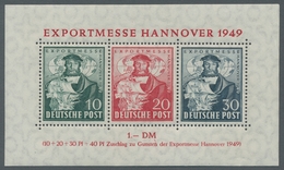 Bizone: 1949, "Hannovermesse"- Block Mit 30 Pfg. Dunkelgrünlichblau, Postfrischer Block In Tadellose - Andere & Zonder Classificatie