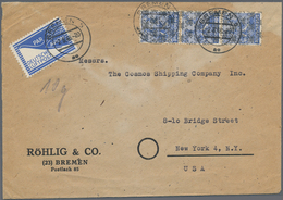 Bizone - Flugpost-Zulassungsmarke: 1948, JEIA-Zulassungsmarke Auf Firmen-Luftpostbrief Mit Portogere - Autres & Non Classés