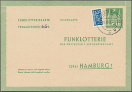 Bizone - Ganzsachen: 1952, Bedarfs- Und Portogerecht Verwendete Funklotterie-Postkarte 65 Pfennig Mi - Andere & Zonder Classificatie