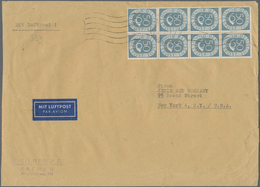 Bundesrepublik Deutschland: 1951, Posthorn 50 Pf. Im Senkrechten 8er-Block (4x2) Mit Handrollstempel - Other & Unclassified