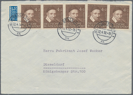 Bundesrepublik Deutschland: 1952, 4 Pfg. Wohlfahrt 1951, Waagerechter 3er-Streifen Und Paar Als Port - Altri & Non Classificati