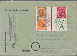 Bundesrepublik - Zusammendrucke: 1952, 4+6 Pf Und 2+X Pf Im 4er-Block Mit Zwischensteg Auf Brief Von - Zusammendrucke