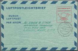 Bundesrepublik - Ganzsachen: 1953, Zwei Bedarfs- Und Portogerecht Gebrauchte Ganzsachenluftpostleich - Other & Unclassified