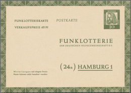 Bundesrepublik - Ganzsachen: 1961, Funklotterie-Postkarte 10 (65 Pf) Dürer, Ohne Fl.-Beidruck, Ungeb - Sonstige & Ohne Zuordnung