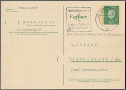 Bundesrepublik - Ganzsachen: 1961. Postkarte 10 Pf Heuss Medaillon. Bedarf Von "Darmstadt 5.11.61" N - Altri & Non Classificati