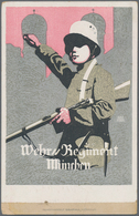 Ansichtskarten: Politik / Politics: DEUTSCHLAND / REVOLUTION 1918/1919, "Wehr-Regiment München" Plak - Figuren