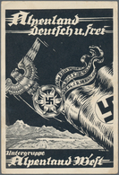 Ansichtskarten: Propaganda: 1932, "Alpenland Deutsch Und Frei Untergruppe Alpenland West", Großforma - Partiti Politici & Elezioni