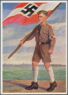 Ansichtskarten: Propaganda: 1932 Ca., Großformatige Kolorierte Propagandakarte Aus Der Serie "Männer - Parteien & Wahlen