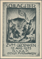 Ansichtskarten: Propaganda: 1933, " Schlagetter Zum Gedenken 12. Aug. 1933 NSDAP Ortsgruppe Furtwang - Parteien & Wahlen