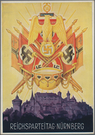 Ansichtskarten: Propaganda: 1936, "Reichsparteitag Nürnberg", Kolorierte Parteitagskarte, Abbildung - Political Parties & Elections