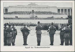 Ansichtskarten: Propaganda: 1938, Reichsparteitag Nürnberg "Appell Des Reichsarbeitsdienstes", Verla - Political Parties & Elections