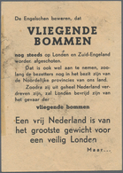 Ansichtskarten: Propaganda: 1945, "Vliegende Bommen" - SK 496. 2-page Printed Leaflet With Dutch Tex - Politieke Partijen & Verkiezingen