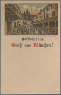 Ansichtskarten: Vorläufer: 1887 Ca., MÜNCHEN Hofbräuhaus, Kolorierte Vorläuferkarte Verlag Ottmar Zi - Zonder Classificatie