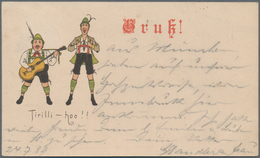 Ansichtskarten: Vorläufer: 1889, "Triilli-hoo!!" Trachtenmotiv, Korrespondenz-Karte Als Vorläufer 5 - Non Classés