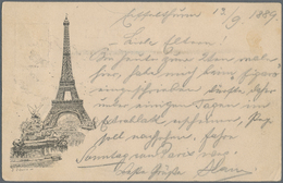 Ansichtskarten: Vorläufer: 1889, PARIS, Eiffelturm, Vorläuferkarte Mit Sonderstempel Weltausstellung - Non Classificati