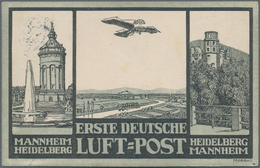 Ansichtskarten: Motive / Thematics: FLUG, "Erste Deutsche Luft-Post Mannheim-Heidelberg" Offiziell L - Other & Unclassified