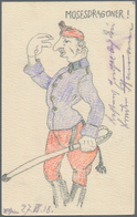 Ansichtskarten: Motive / Thematics: JUDAIKA, "Mosesdragoner" Handgezeichnete Feldpostkarte Des K. U. - Autres & Non Classés