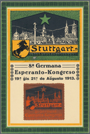 Ansichtskarten: Baden-Württemberg: STUTTGART, "8a Germana Esperanto-Kongreso 1913", Ungebrauchte Fes - Autres & Non Classés