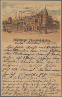 Ansichtskarten: Bayern: MÜNCHEN, Drei Sehr Frühe Kolorierte Historische Ansichtskarten LÖWENBRÄUKELL - Other & Unclassified