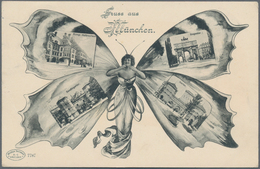 Ansichtskarten: Bayern: MÜNCHEN, SCHMETTERLING-Mehrbildkarte, Postalisch Gelaufen 1910 Mit Leichten - Altri & Non Classificati