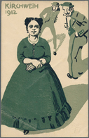 Ansichtskarten: Künstler / Artists: MÜNCHEN - BAUERNKIRTA 1901/1912, Kleine Partie Mit 12 Unterschie - Zonder Classificatie