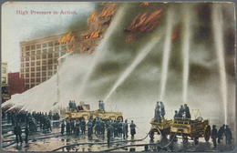 Ansichtskarten: Motive / Thematics: FEUERWEHR, 46 Historische Ansichtskarten Feuerwehr Und Brandkata - Sonstige & Ohne Zuordnung