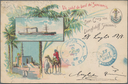 Ansichtskarten: Alle Welt: 1898/1904: 9 Frühe Und Bessere Ansichtskarten Inkl. "Gruß Vom Dampfschiff - Zonder Classificatie