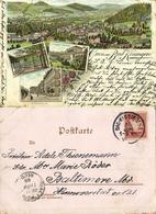 BAD KISSINGEN, Kurhausstrasse, Panorama (1895) Vorläufer-Lithographie AK - Bad Kissingen