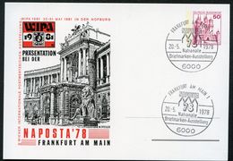 Bund PP102 D2/001 WIEN HOFBURG WIPA Sost. Frankfurt/M. NAPOSTA 1981 NGK 10,00 € - Private Postcards - Used