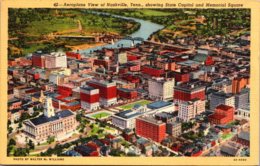 Tennessee Nashville Aeroplane View Showing State Capitol And Memorial Square - Nashville