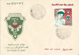 EGITTO FDC 1974 NURSE'S DAY - Brieven En Documenten