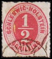 1865. SCHLESWIG-HOLSTEIN & LAUENBURG SCHLESWIG-HOLSTEIN ½ SCHILLING. DPSK- SHIP CANCE... (Michel 8) - JF319988 - Schleswig-Holstein