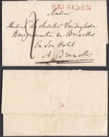 BELGIQUE LETTRE DE MALINES 22/04/1818 "MECHELEN" 46X5.5 Mm VERS BRUXELLES (DD) DC-6401 - 1815-1830 (Hollandse Tijd)