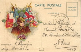 1940- RARE Carte Postale  F M Illustrée  Voyagée - WW II
