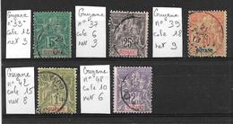 GUYANNE FRANCAISE TIMBRES N° 23 Signé OCTAVE ROUMET N°33, 37, 39, 42 Et N°48 (quatre Scans) - Used Stamps