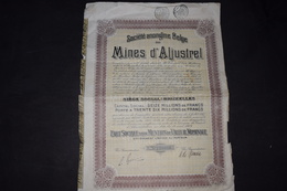 Société Anonyme Belge Des Mines D'Aljustrel  Portugal 1909 - Mijnen