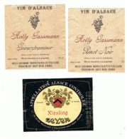 Lot De 3 étiquettes De Vin D'ALSACE-(b274) - Altri & Non Classificati