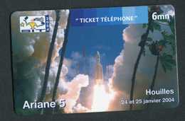 Belle Télécarte Neuve - Fusée Ariane 5 - Houilles Salon SIT 2004 - Phone Card - Spazio