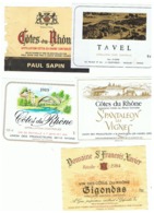 Lot De 8 étiquettes De Vin  - Côtes Du Rhône, Gigondas, Châteauneuf Du Pape, Crozes Hermitage -(b274) - Sonstige & Ohne Zuordnung