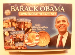 Commemorative Card Set BARACK OBAMA Piece 24k OR Tribute Coin - Other & Unclassified