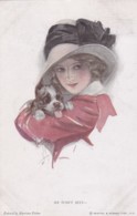 CPA 1920 - Femme-chapeau-chiot- Illustrateur Harrison Fisher (lot Pat/98) - Fisher, Harrison