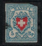 Suisse // Schweiz // Switzerland //  Timbres Fédéraux // Timbre Fédéraux Non Dentelé Oblitérée No.17II - 1843-1852 Kantonalmarken Und Bundesmarken