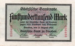 GERMANIA 500000 MARK 1923-Sachsische Bank-Bank Of Saxony--P-S961  AUNC - Unclassified