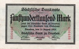 GERMANIA 500000 MARK 1923-Sachsische Bank-Bank Of Saxony--P-S961  AUNC - Non Classificati